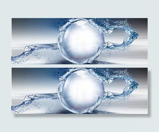 现代大气炫酷舞动水珠淘宝海报背景免抠