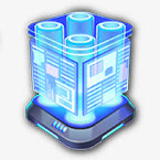 蓝色科技感电视四节免抠