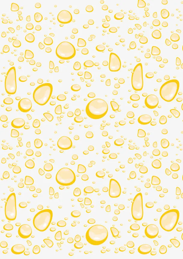 水滴黄色气泡透明免抠
