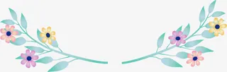 清新彩色花朵装饰图案免抠