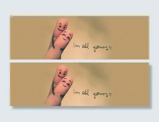 创意手指涂鸦笑脸海报背景高清