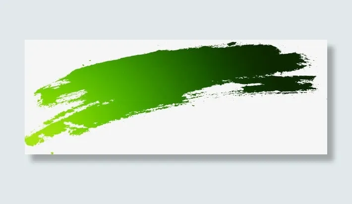 创意合成渐变质感绿色的笔触免抠