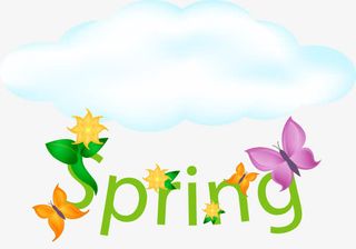春天spring云蝴蝶免抠