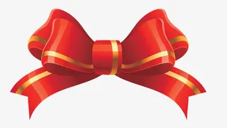 红色蝴蝶结免抠