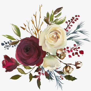 手绘卡通装饰花瓣花草装饰海报设免抠