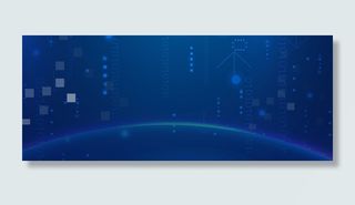科技地球几何色块蓝色banner高清
