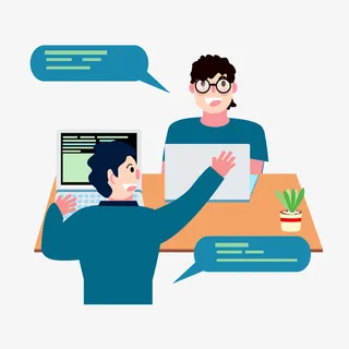 程序员工作交流场景免抠