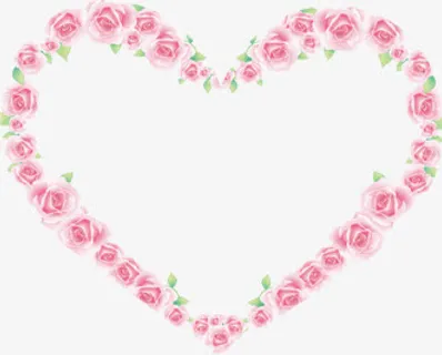 手绘玫瑰花爱心免抠
