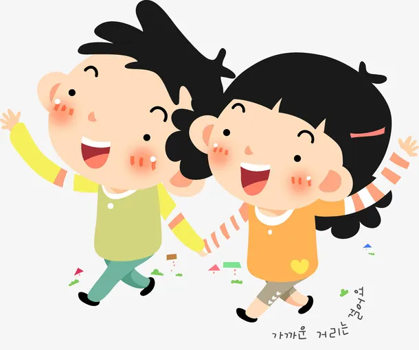 手绘玩耍小孩子免抠