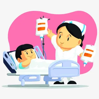 卡通医院患者输液管免抠