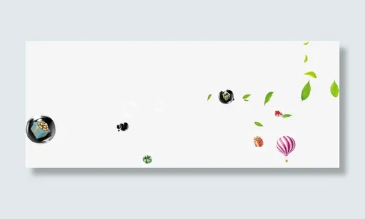 绿叶黑色珍珠热气球漂浮装饰免抠