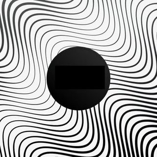 黑色波浪矩形免抠