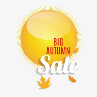 秋天热卖标签海报图片免抠