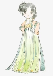 中国风女生汉服免抠