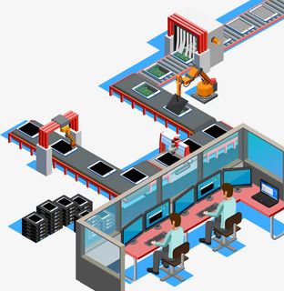 矢量手绘流水线免抠