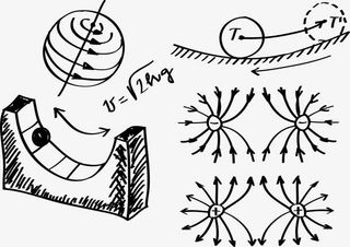 手绘学校化学方程式免抠