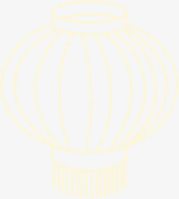 中国风灯笼线稿png格式免抠