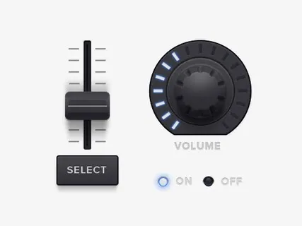 亚光磨砂滑钮开关PSD素材免抠