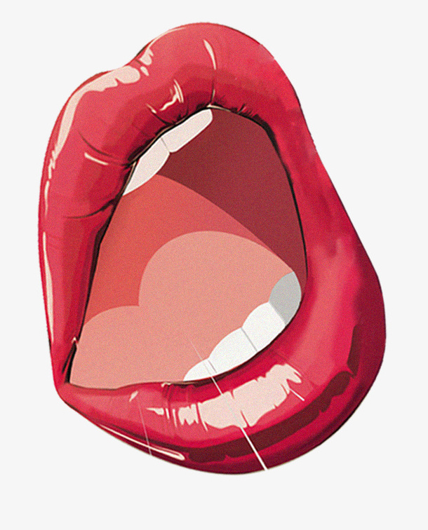 吃货节张大嘴巴手绘免抠