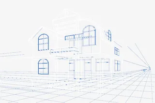 时尚线性房子模型设计矢量素材免抠