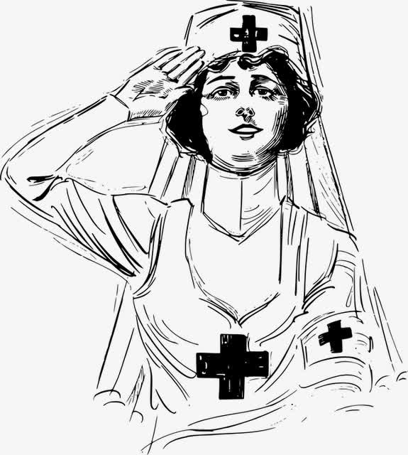 女护士手绘免抠