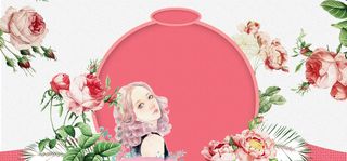 美妆节文艺手绘水彩纹理白banner高清