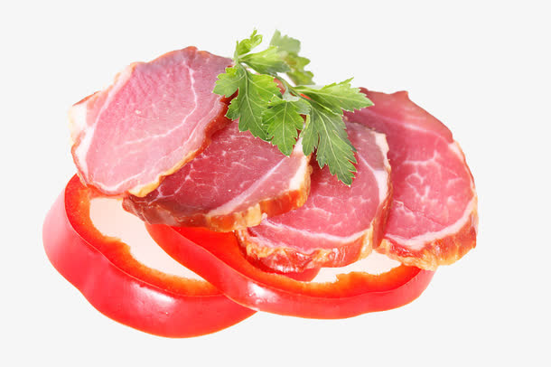 西红柿腊肉片免抠