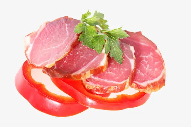 西红柿腊肉片免抠