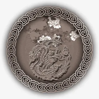 中秋节黑色古典花纹免抠