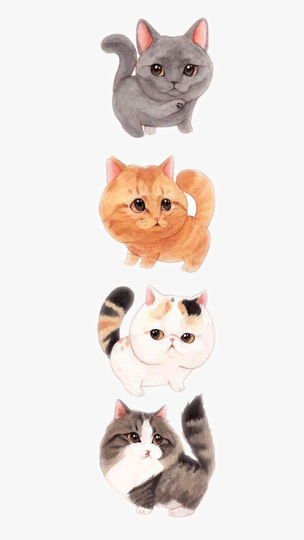 可爱的猫咪组合免抠