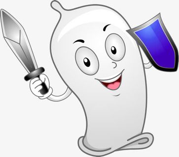 拿着盾牌的卡通套套免抠