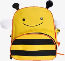 春天黄色可爱书包免抠