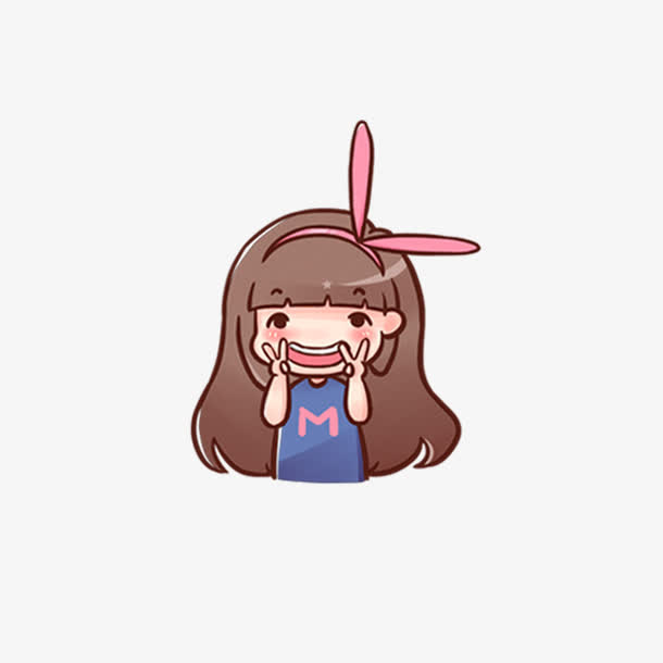 可爱女孩比耶人物免抠