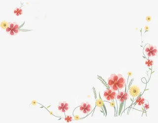 红色花朵边框免抠