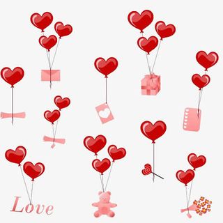 红色爱心气球礼物免抠