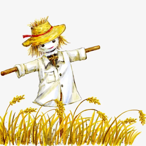 庄稼里的稻草人免抠
