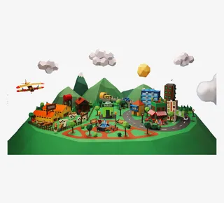 三维立体高山风景免抠