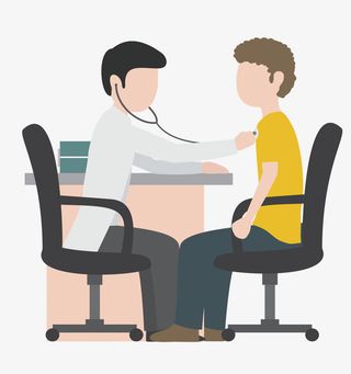 测量体温  温度计  卡通  生病免抠