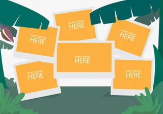 丛林相片墙矢量免抠