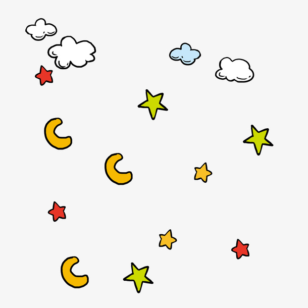 卡通星星月亮母婴背景装饰