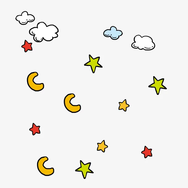 卡通星星月亮母婴背景装饰