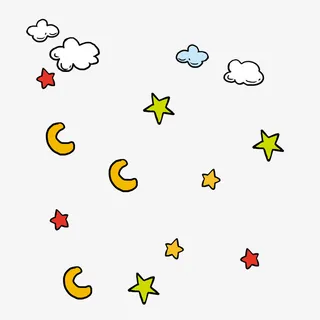 卡通星星月亮母婴背景装饰