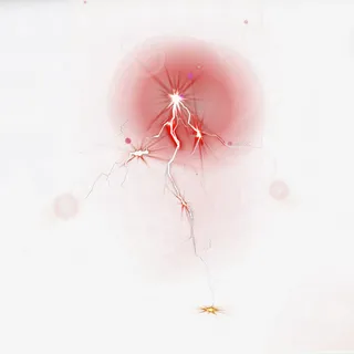 红色手绘闪电免抠