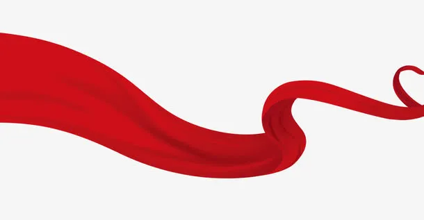 红色大飘带免抠