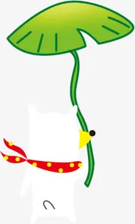 创意合成扁平形状荷叶小狗免抠