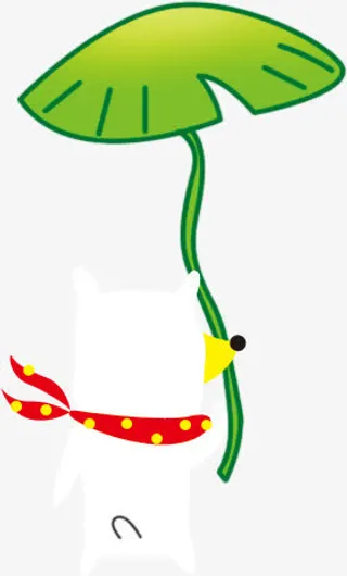 创意合成扁平形状荷叶小狗免抠