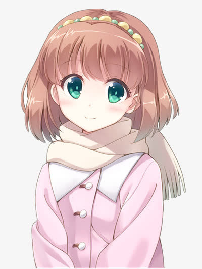 戴围巾的少女免抠