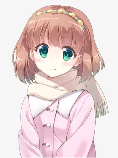 戴围巾的少女免抠