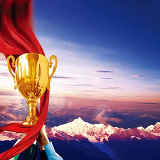 山顶晚霞背景图高清