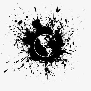 黑色喷溅油墨免抠